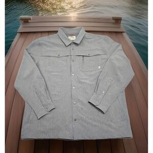 Lake & Trail Shirt Jacket Men's XXXL Gray Snap Front Stretch